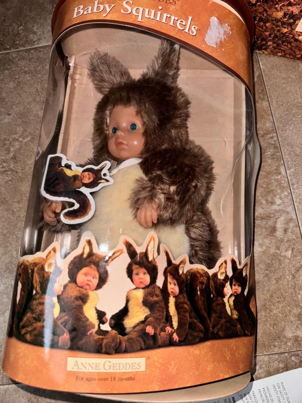 Anne Geddes Baby Squirrels Plush Doll - Brown